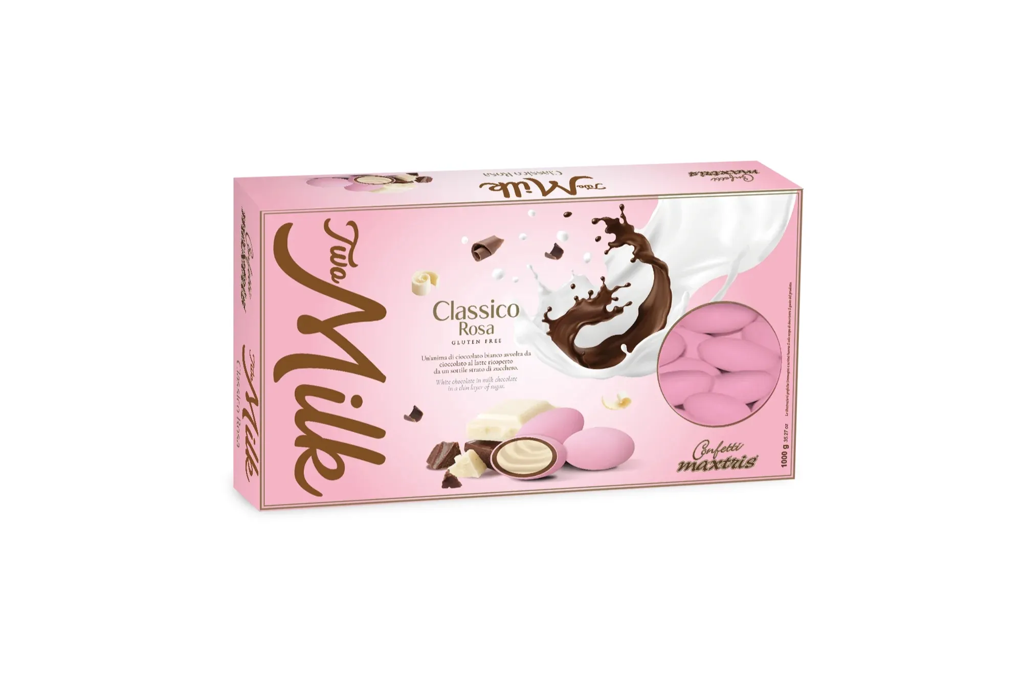 1kg Maxtris Two Milk Classico Rosa - confetti classici rosa