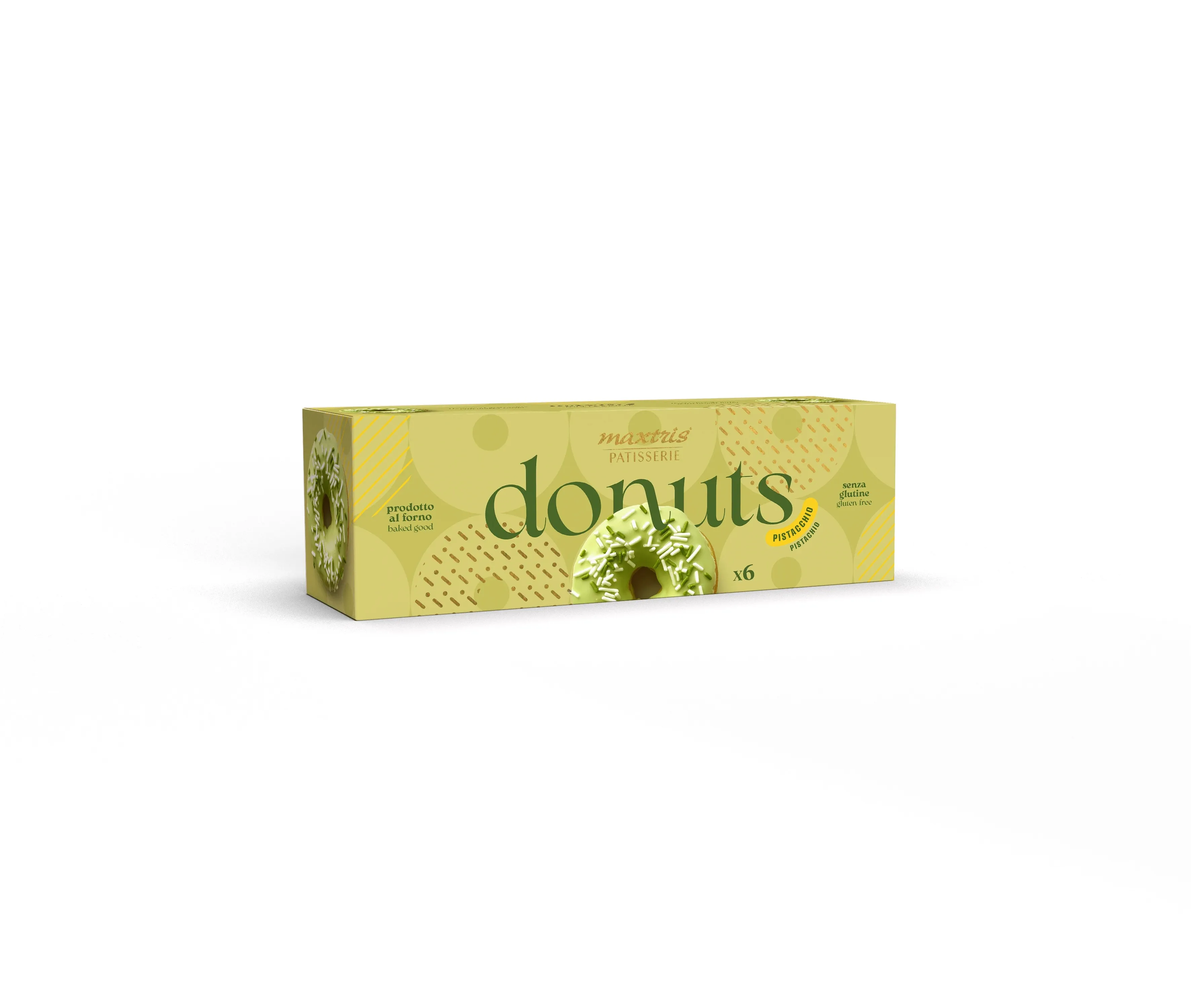 Maxtris Donuts Pistacchio 6 Stück - Pistazien-Donuts glutenfrei