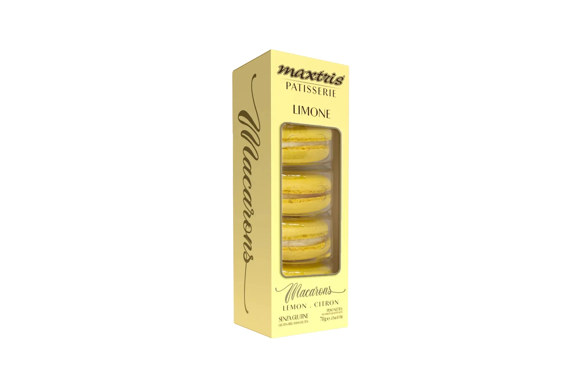 5 pz Macarons Maxtris limone giallo - confetti italiani
