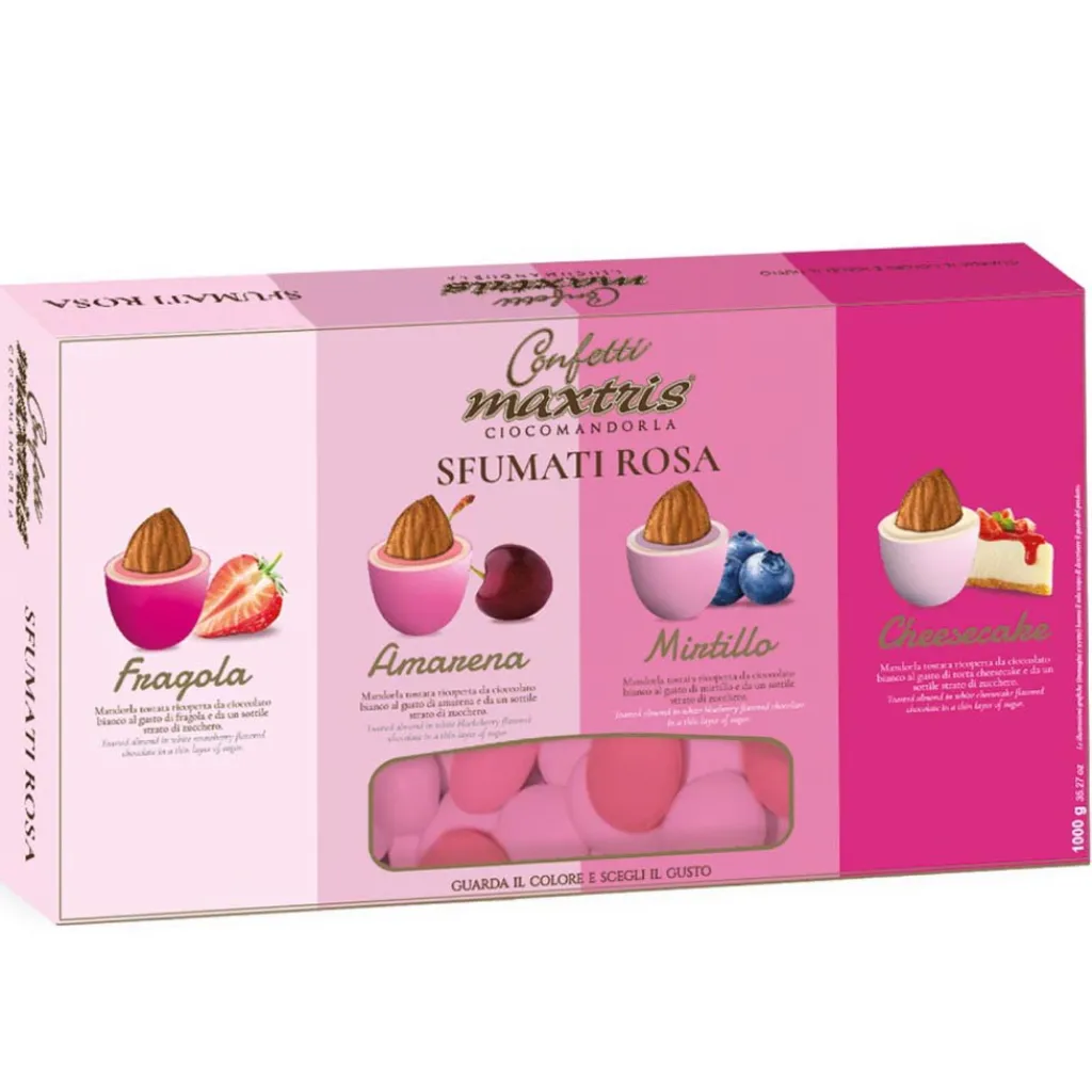 1KG CONFETTI MAXTRIS Cioccolato Sfumati Rosa - włoskie dragées