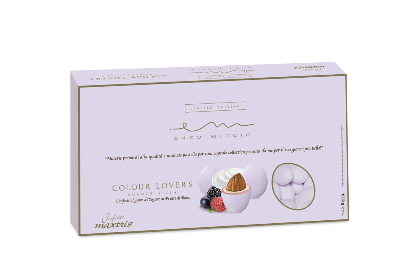 1000g Confetti Maxtris Enzo Miccio Nuance Lilla Yogurt Frutti Bosco