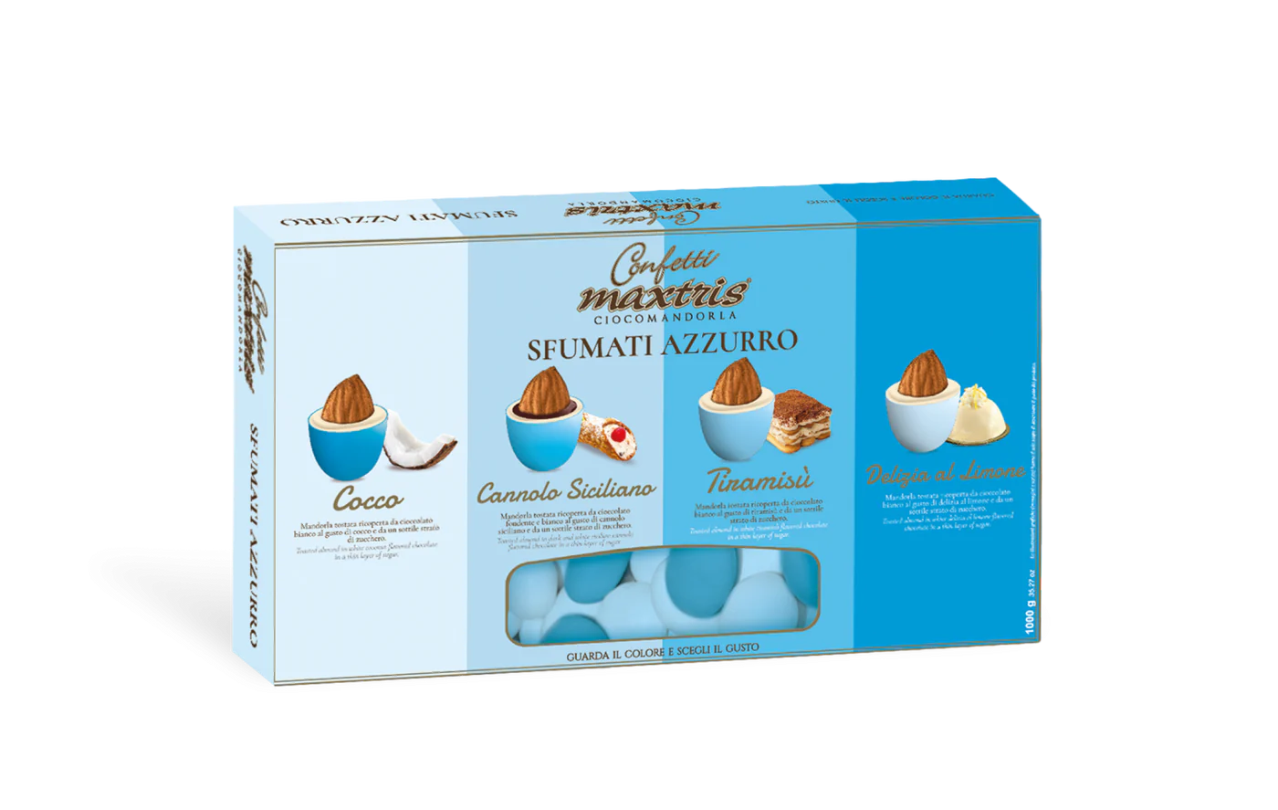 1Kg Maxtris Ciocomandorla Sfumati Azzurro - blaue Dragées