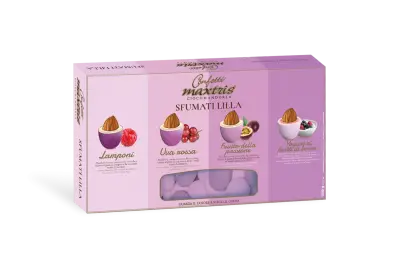 Confetti Maxtris Mandorla Sfumati Lilla 4 Gusti - confetti italiani 1kg