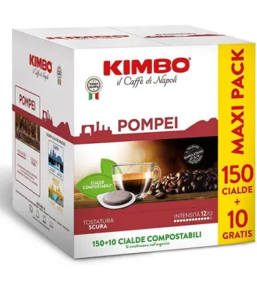 150+10 FREE Kimbo Compostable Coffee Pods ESE 44mm - Pompei Blend