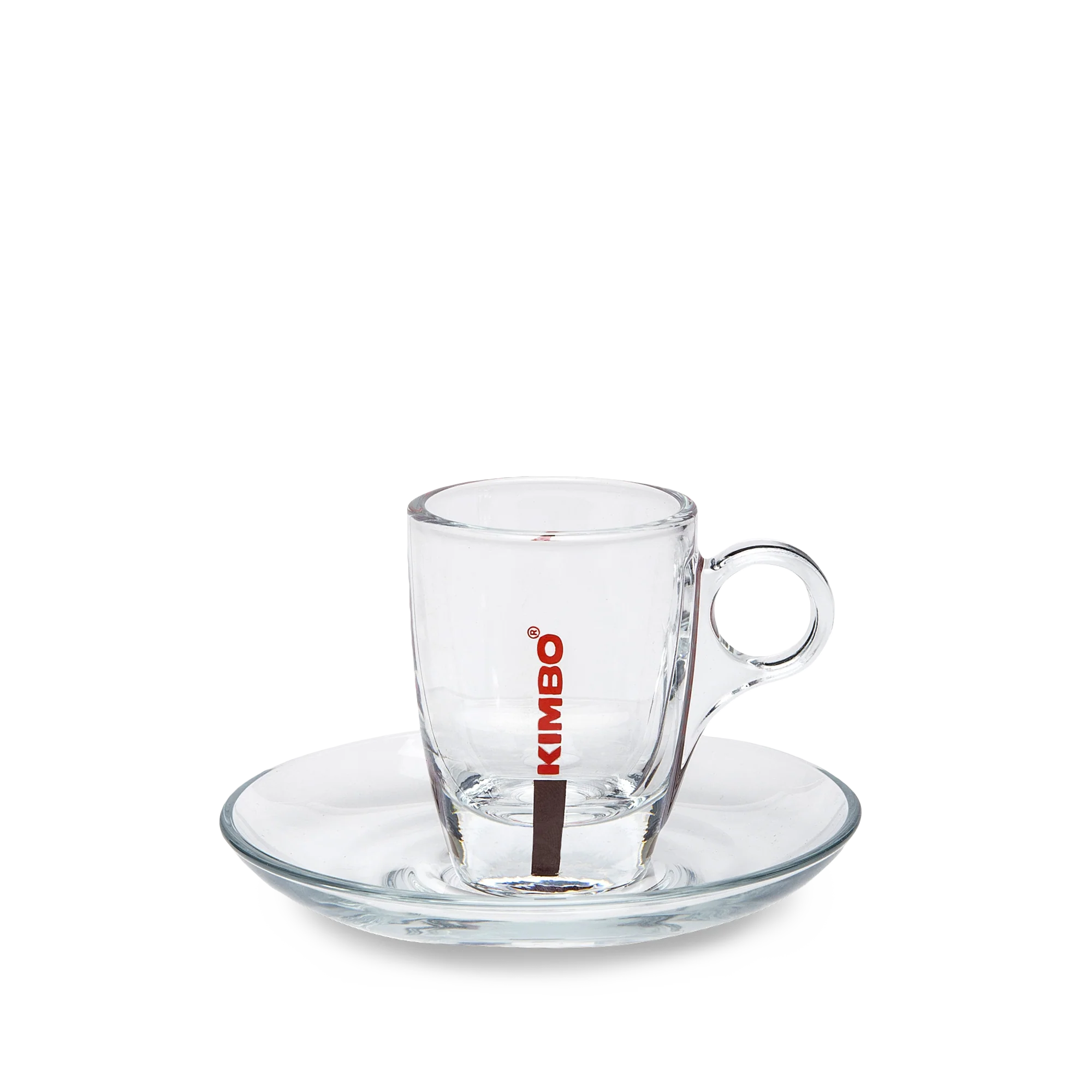 Kimbo Tazzine – Set di 6 tazzine da caffè con piattino in vetro