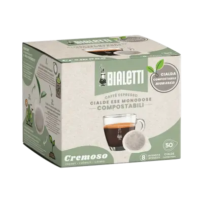 Bialetti Cremoso Single-Dose Espresso Pods – 50 ESE 44