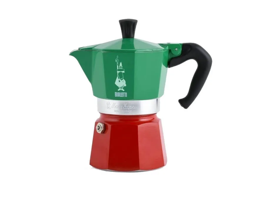Bialetti Moka Express Tricolore Italia -Macchinetta Caffè 3 Tazze