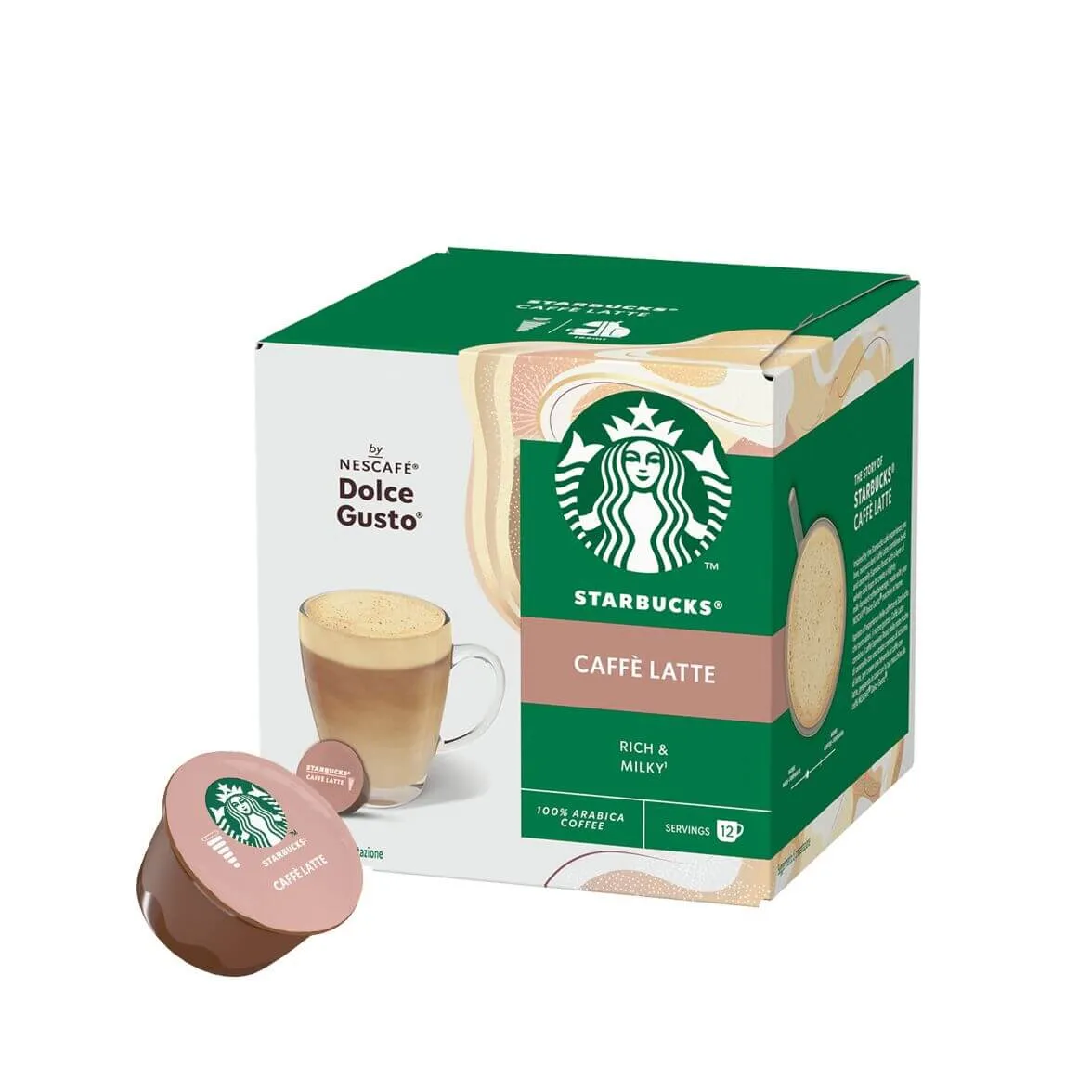Starbucks Caffé Latte – 12 Capsules for Nescafé Dolce Gusto