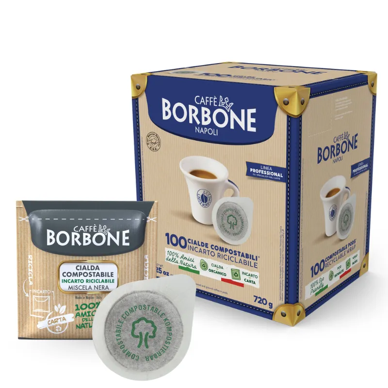 100 Cialde Compostabili Caffè Borbone Miscela Nera