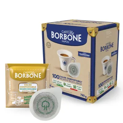 100 Compostable ESE 44 mm Pods Borbone Coffee – Oro / Gold Blend