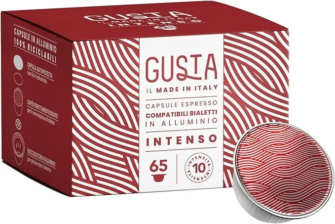 65 Aluminium Kapseln BIALETTI Gusta INTENSO