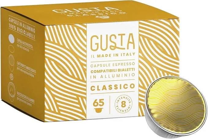 65 Capsule BIALETTI Gusta CLASSICO Alluminio Originali