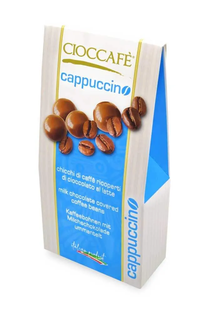 Cioccafè CAPPUCCINO – Kaffeebohnen in Milchschokolade 125 g