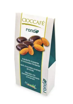 Cioccafè RONDÒ – Mandorle Ricoperte di Cioccolato Fondente 125 g