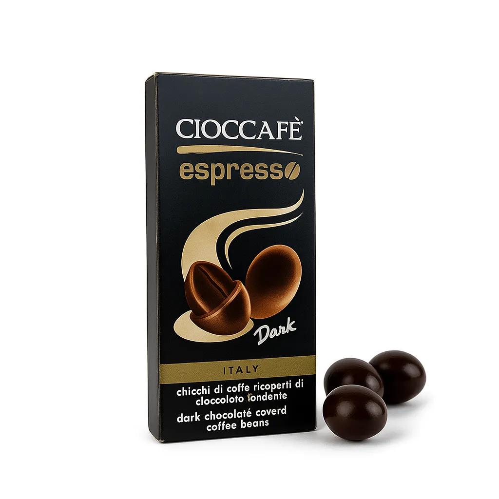 Cioccafè ESPRESSO DARK – Chicchi di Caffè Ricoperti di Cioccolato Fondente 25 g