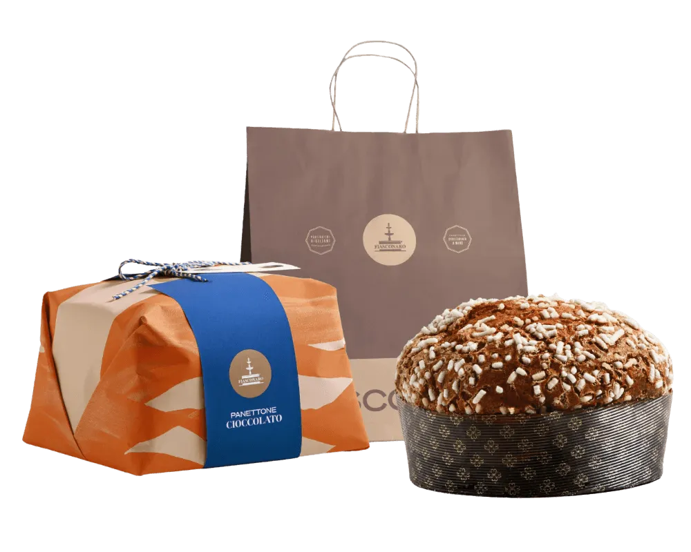 Panettone Fiasconaro-Schokolade mit Schokoladenstückchen, überzogen mit Zuckerguss, 1 kg