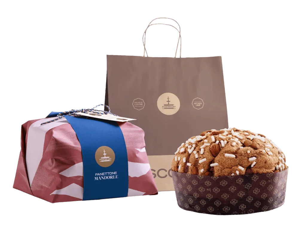 Panettone Fiasconaro Mandeln mit Rosinen, überzogen mit Zuckerguss und Mandeln, 1 kg