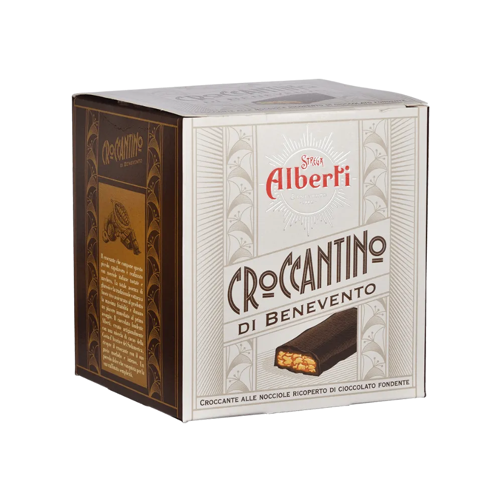 Strega Alberti Croccantino Cubotto 200g – Karmel z Orzechów Laskowych w Czekoladzie