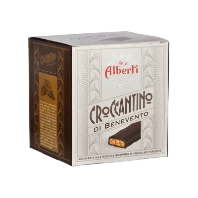 Strega Alberti Cubotto Croccantino di Benevento 200g – Croccante alle Nocciole e Cioccolato Fondente