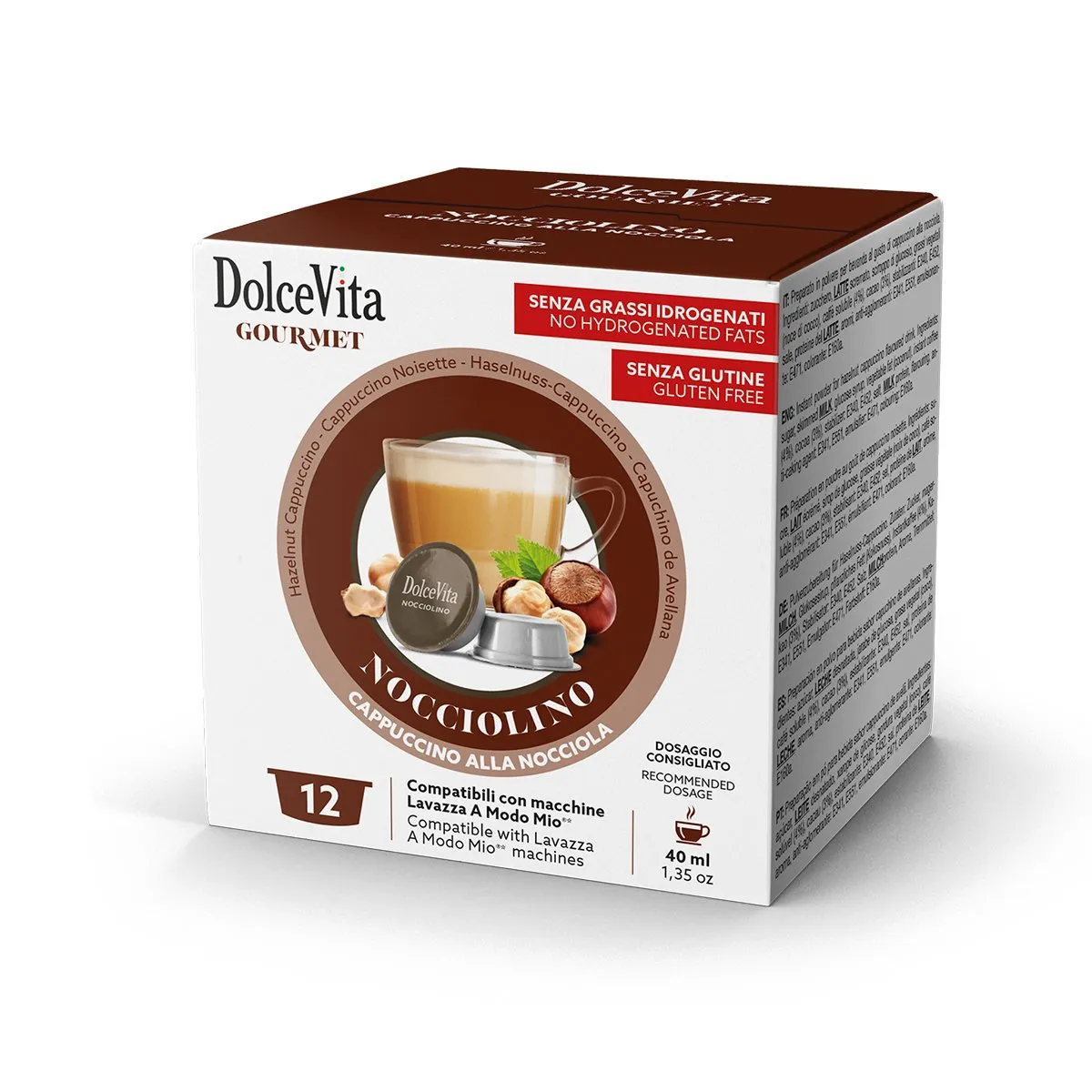 Nocciolino Dolce Vita 12 capsule - Lavazza A Modo Mio - Bevanda alla Nocciola