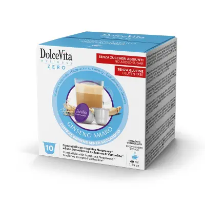10 Capsule Dolce Vita Ginseng Senza Zucchero Compatibili Nespresso - Energia Naturale