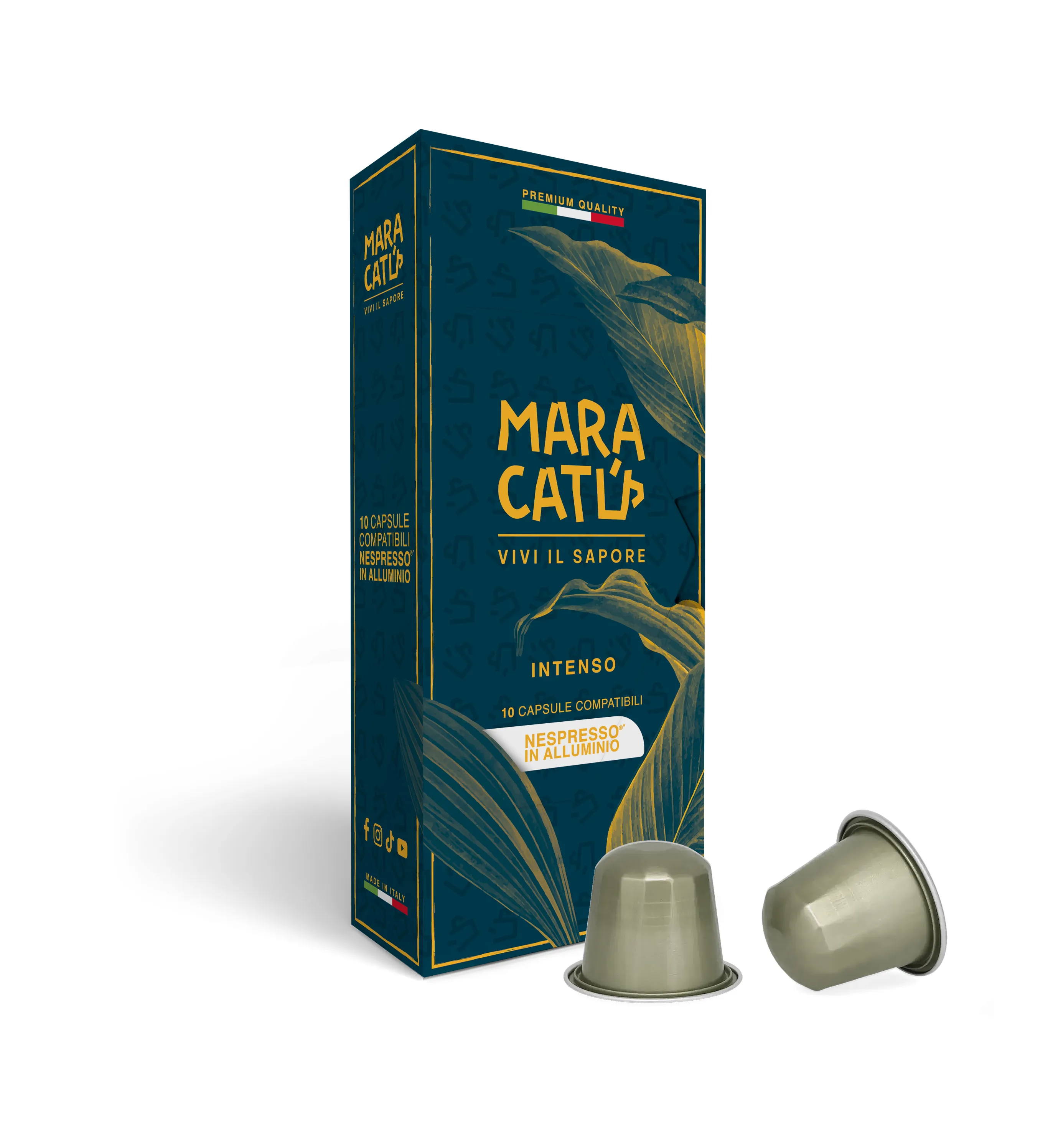 10 Capsule Caffè Maracatú Miscela Intenso - Compatibili Nespresso Alluminio, Intensità 10/10