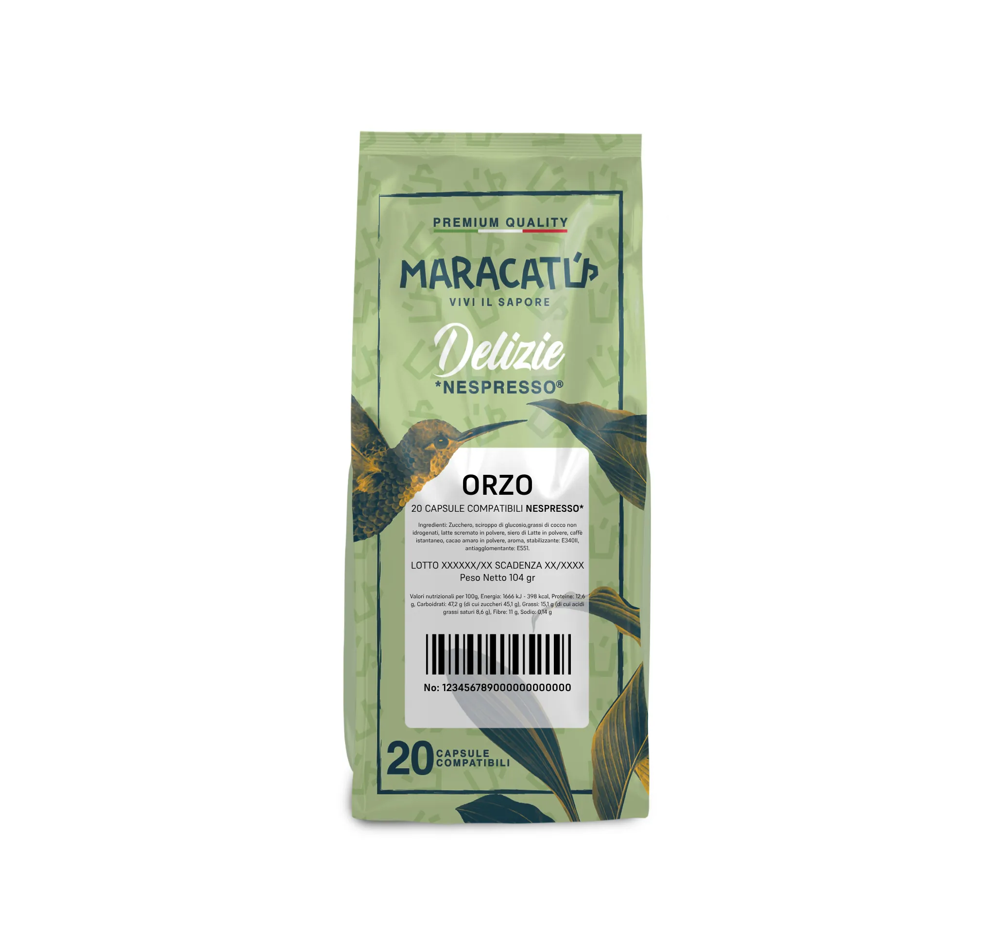 20 Capsule Maracatú Orzo Solubile - Compatibili Nespresso Bevanda Naturale