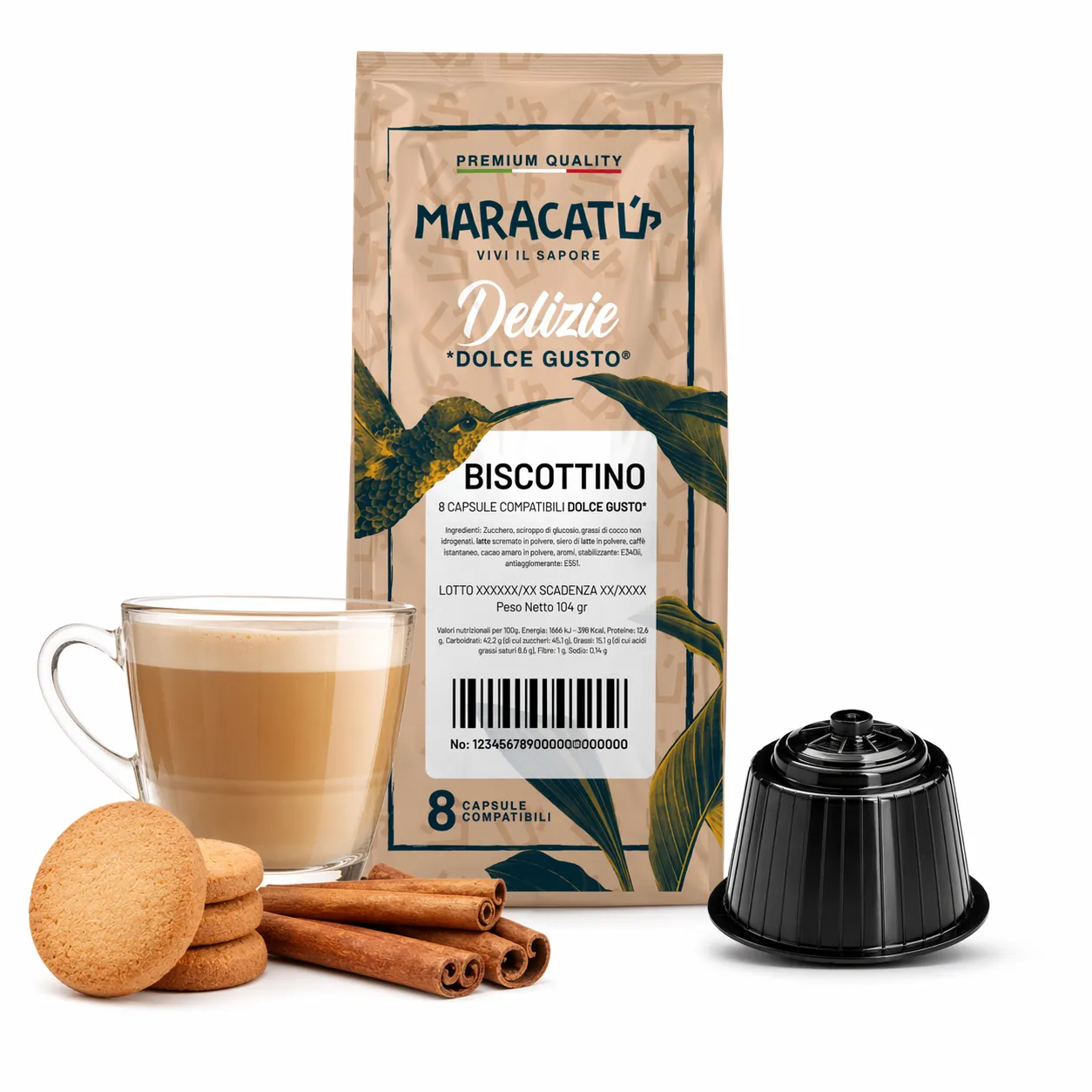 8 Capsule Biscotto Maracatú Compatibili Nescafé Dolce Gusto