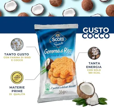 Riso Scotti Klejnoty Ryżowe o smaku kokosa 35 g