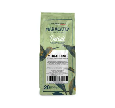 20 Maracatú Mokaccino Nespresso kompatible Kapseln – Kaffee- und Kakaogetränk