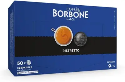 50 Capsule Borbone Nespresso Professional Ristretto – Caffè Espresso Intenso e Corposo