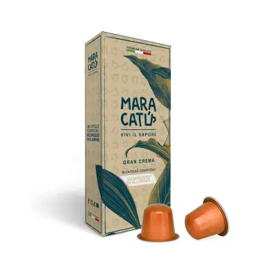 100 Kaffeekapseln Maracatú Mischung Gran Crema – Kompatibel mit Nespresso Aluminium, Intensität 9/10