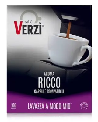 100 kapsułek VERZÌ Aroma Ricco Kompatybilnych z Lavazza A Modo Mio