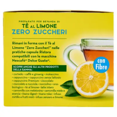 10 RISTORA Zero Lemon Tea Capsules Compatible with Nescafé Dolce Gusto